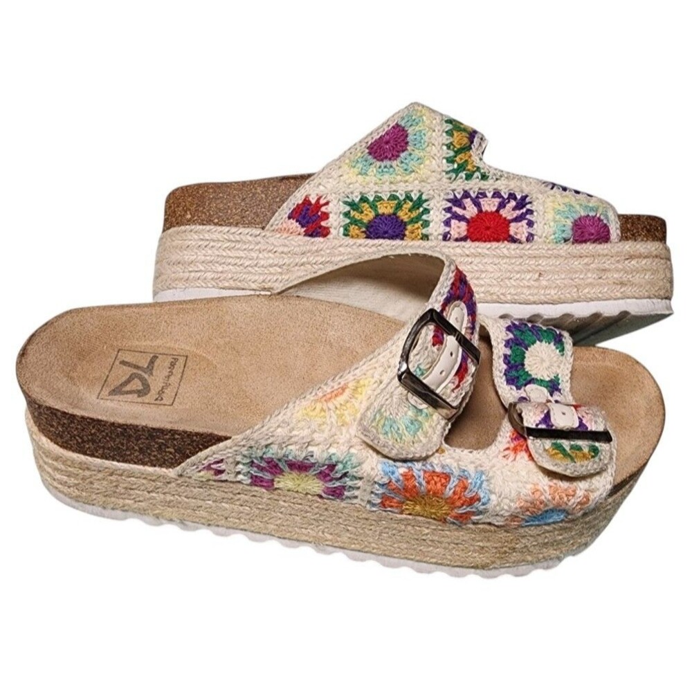 Dirty Laundry Pretends Platforms Size 7.5 Espadrille-Wrapped Midsole Boho